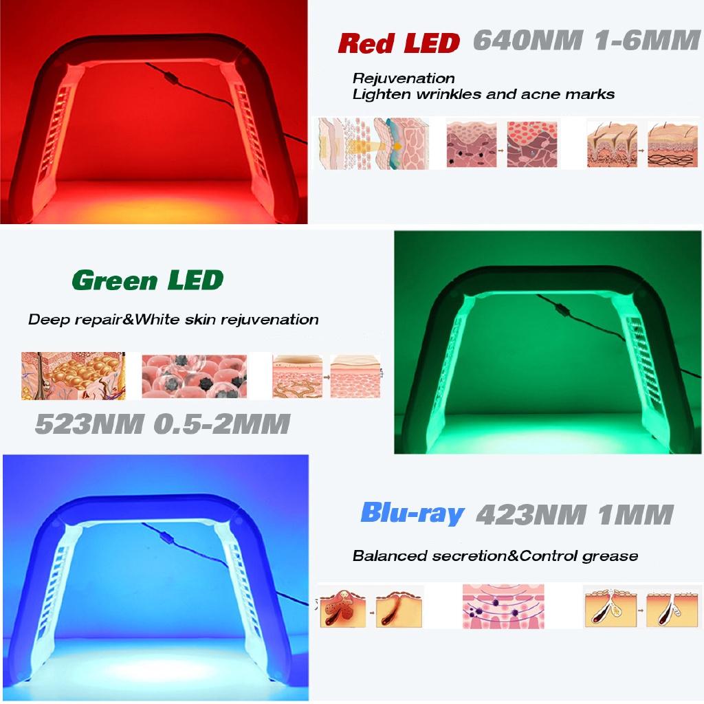 LED Light Photodynamic Facial Skin Care Body Relaxation Therapy Device 7 Colors Multifunctional Beauty Instrument Home