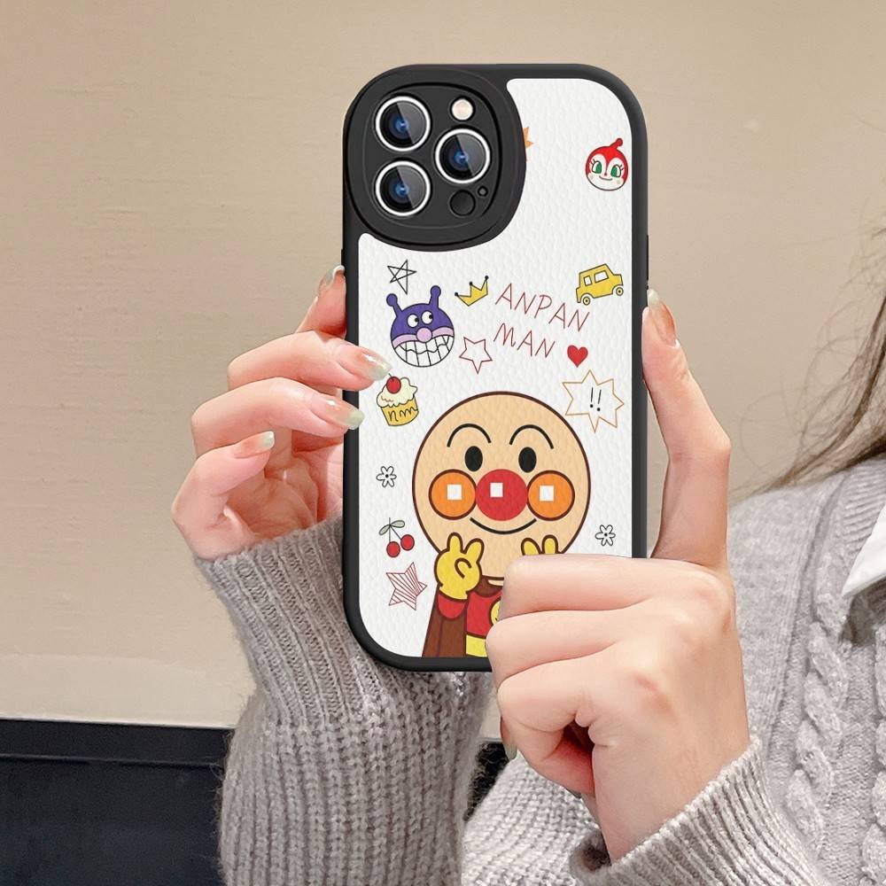 Fashion Anpanman Phone Case Hard Leather For iPhone 16 15 14 13 12 Mini 11 14 Pro Max Xs X Xr 7 8 Plus Fundas