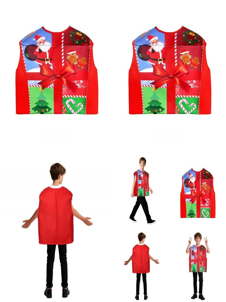 Christmas Gift Box Costume For Kids With Sponge Material For Holiday Stage Performances