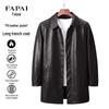 Chaqueta de Cuero Sintético de Longitud Media para Hombre FAPAI