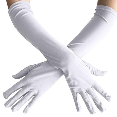 Lange Handschuhe für Damen, Einfarbige, Damenmode Abend- und Abschlussball-Kostüm Performance Bar Tanz Verkleidungshandschuhe