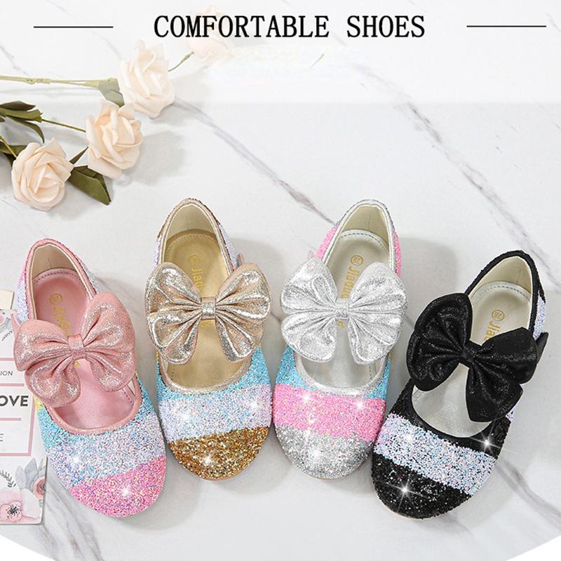 TWINFLAMES Mädchen Lederschuhe Prinzessin Schuhe Kinder Schuhe Runde Zehen Weiche Sohle Große Mädchen High Heel Prinzessin Kristall Schuhe Einzelne Schuhe