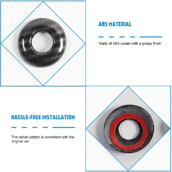 Car Door Bolt Door Lock Pin Cover Trim Ring for Dodge Challenger 2014-2020 (Carbon Fiber Look)