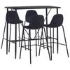 Día Y Noche - Día Y Noche High Table and Stools Set 5 Pieces Black Fabric