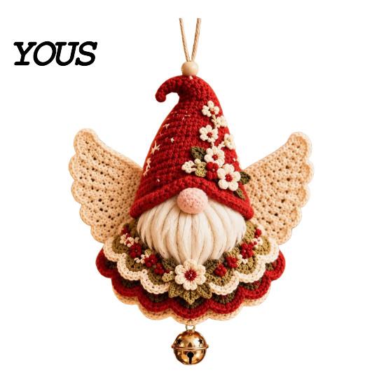Easy Crochet Projects for Holidays Christmas Angel DIY Kit, Make Hanging Ornament, Festive Beginner Starter Kit Craft Adults Teens, Handmade