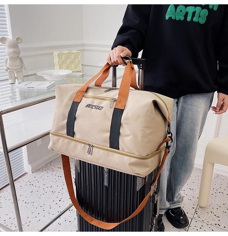 Large Capacity Water-repellent Travel Bag with Wet/Dry Separation & Shoe Compartment