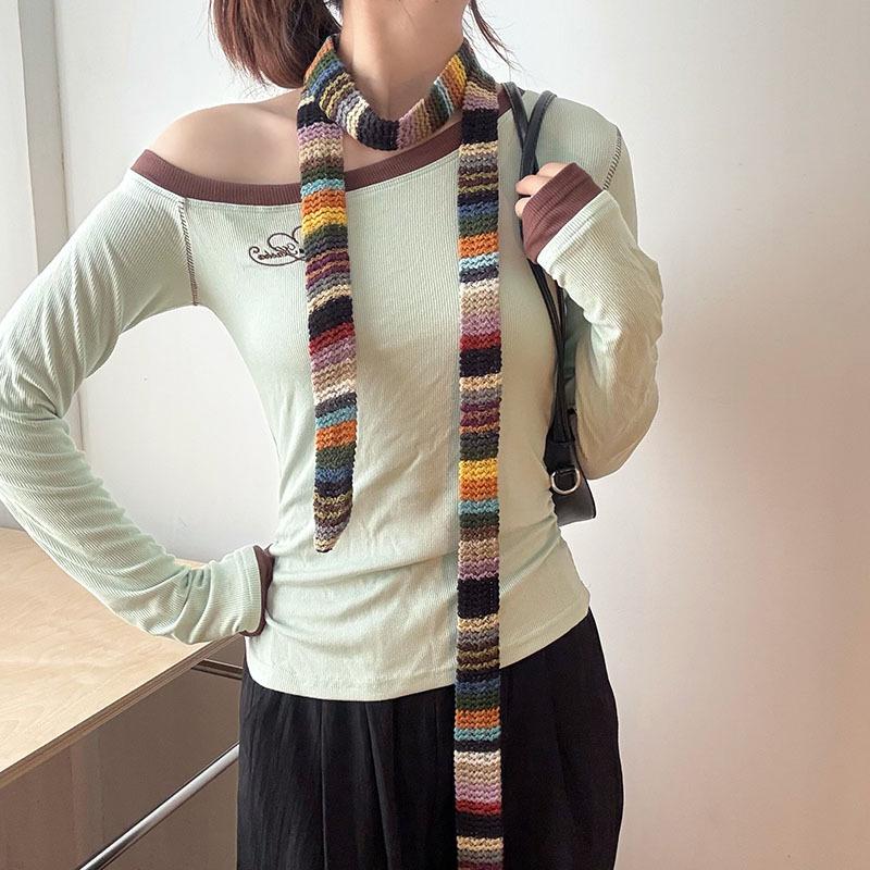 Painter Xiao Xi Tiao Series: Women's Thin Narrow Scarf for Autumn Fashion - Unique, Stylish, and Perfect for Personalized Outfits.