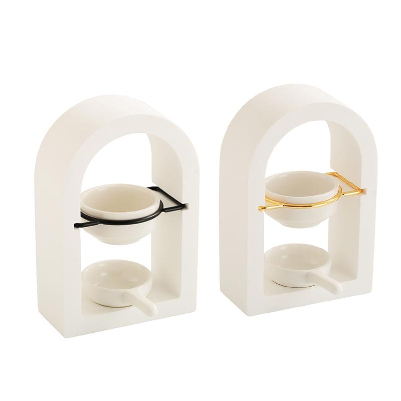 1 Stück Rahmen Dekorativer Bogen Stabil Gips Glatt Brenner Modern Aromatherapie Mehrzweck Kerzenlampe Wärmeeffizient