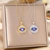 Women's Titanium Steel Blue Evil Eye Pendant Necklace - Light Luxury Clavicle Chain Jewelry