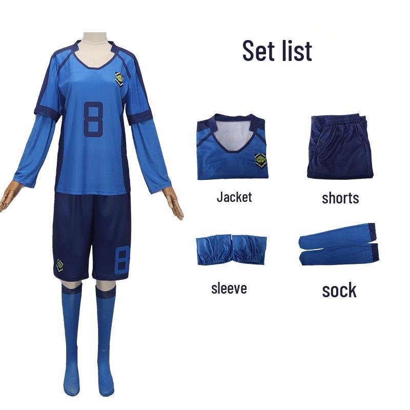 BLUELOC K Maglia Blue Lock Cosplay Set Completo: Modelli Bachira, Meguru, Chigiri, Isagi Disponibili
