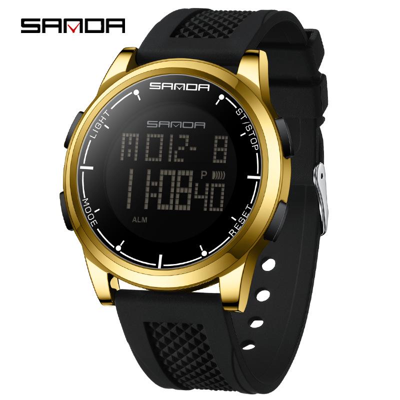 Sanda Luminous Men's Multifunctional Waterproof Digital Watch with Stopwatch and Alarm Clock  