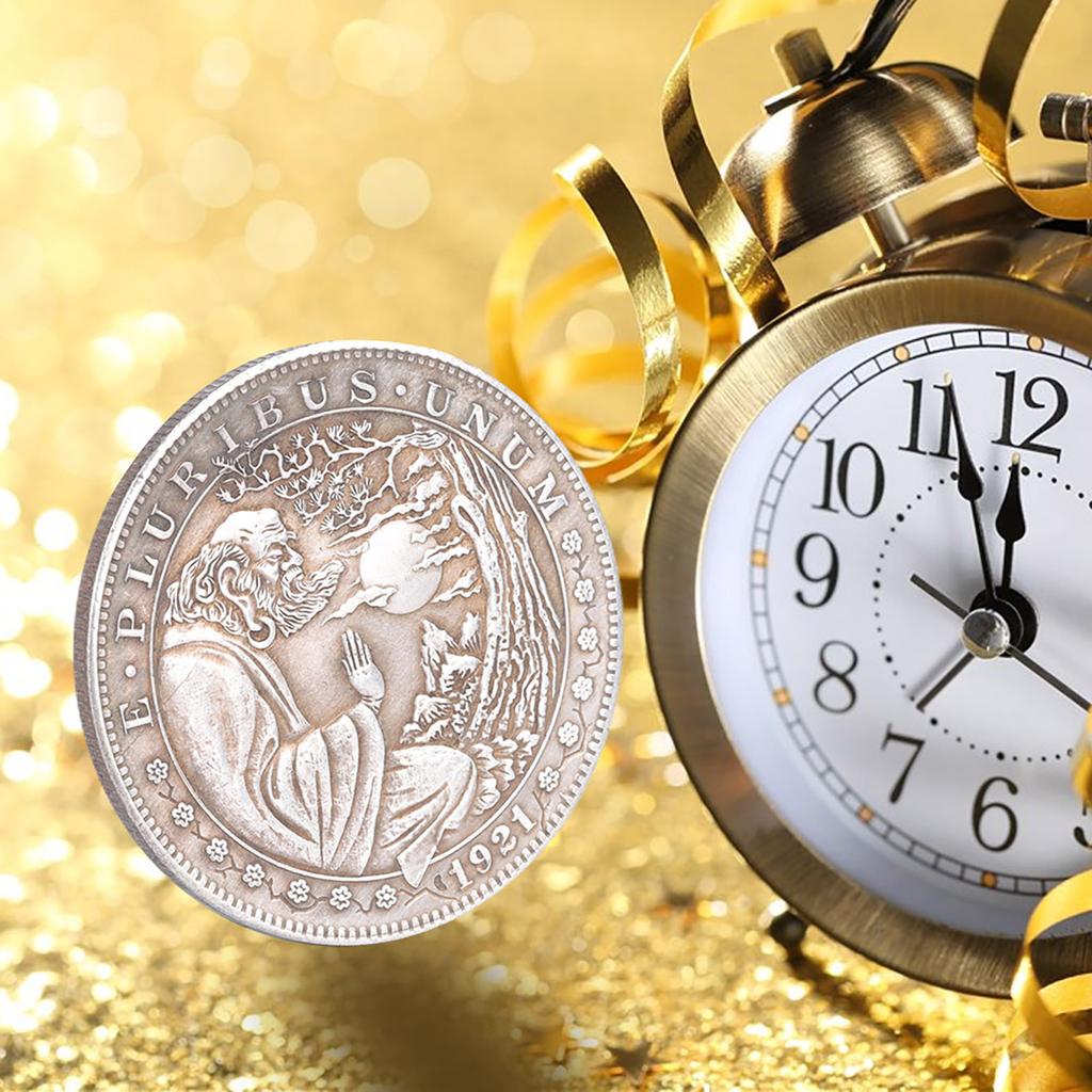 Moneda Dólar de Plata Morgan Latón Americano Colección Conmemorativa Vintage