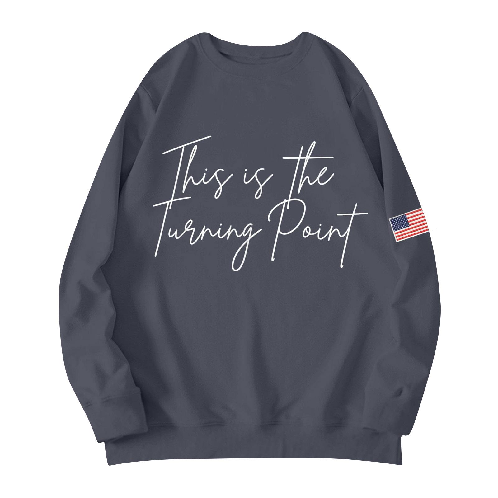 

Унисекс Принт Круглый вырез Длинный рукав Свободный крой Длинный рукав Повседневный Длинный рукав Топ Толстовка L