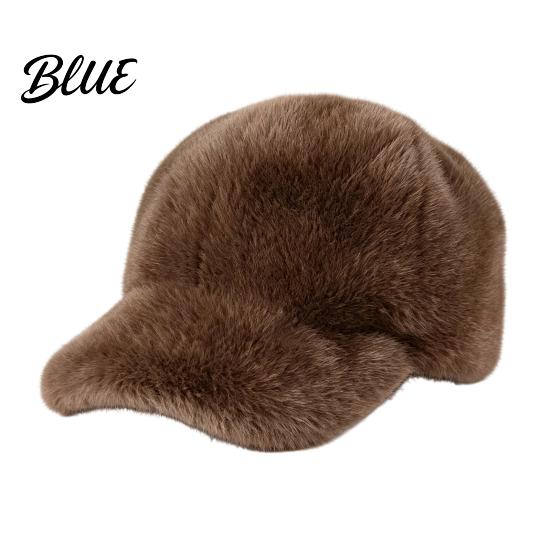 Warm Plush Hat for Women Faux Mink Baseball Cap Winter with Brim Accessory Soft Thickened Peaked Cap Autumn And Cold Weather Stylish Brimmed Outdoor