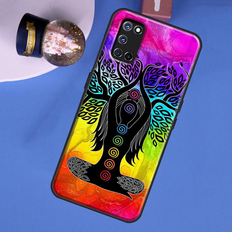 Mandala Chakra Yoga Phone Case For Oppo A40 A60 A80 A16 A76 A96 A91 A15 A17 A57S A18 A38 A58 A78 A98 A74 A94 A54