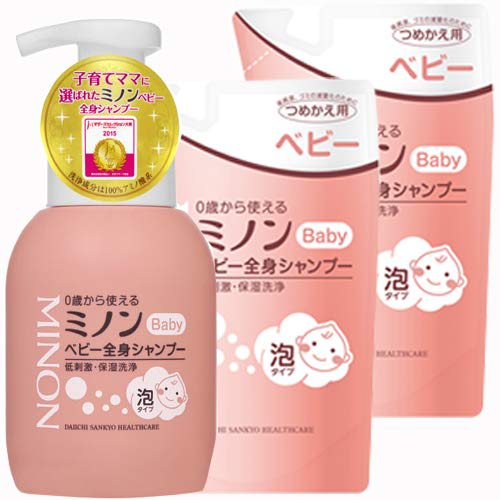 

Daiichi Sankyo Healthcare Minon Baby Body Shampoo, 350ml + 2 x 300ml Refills (Product Codes 4987107616036 + 4987107616043-2)