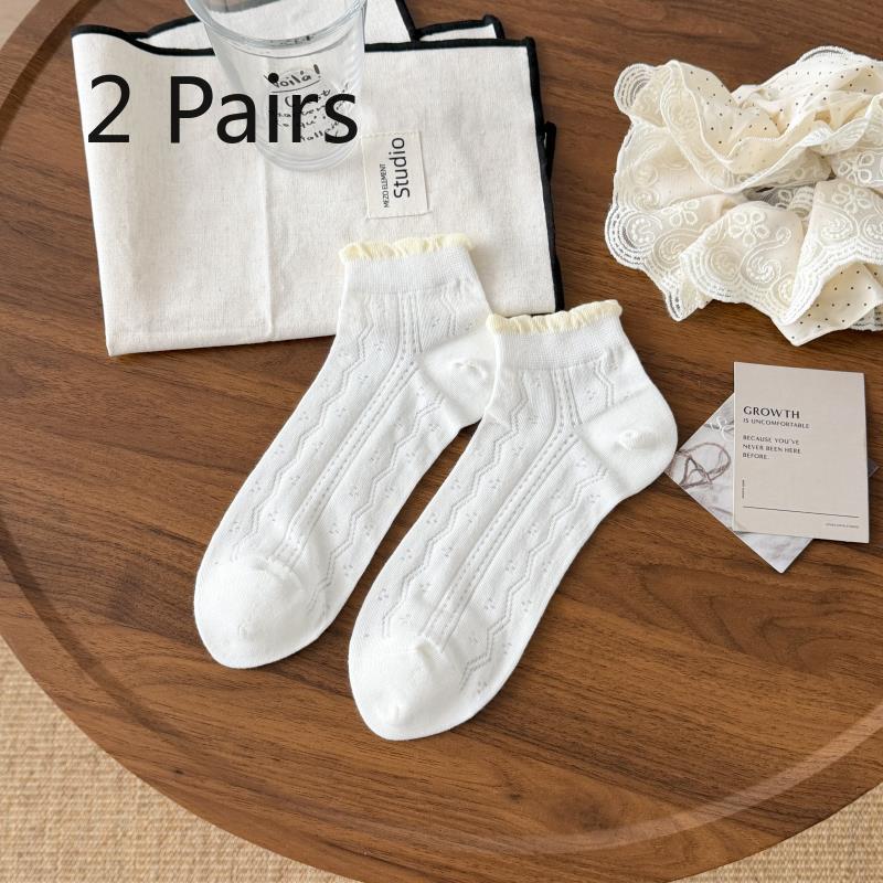 

2 Pairs of Boneless Summer Socks - Children s Cream-colored Bubble-mouth Cotton Short Socks - Versatile Boneless Socks 2 pairs жовтий