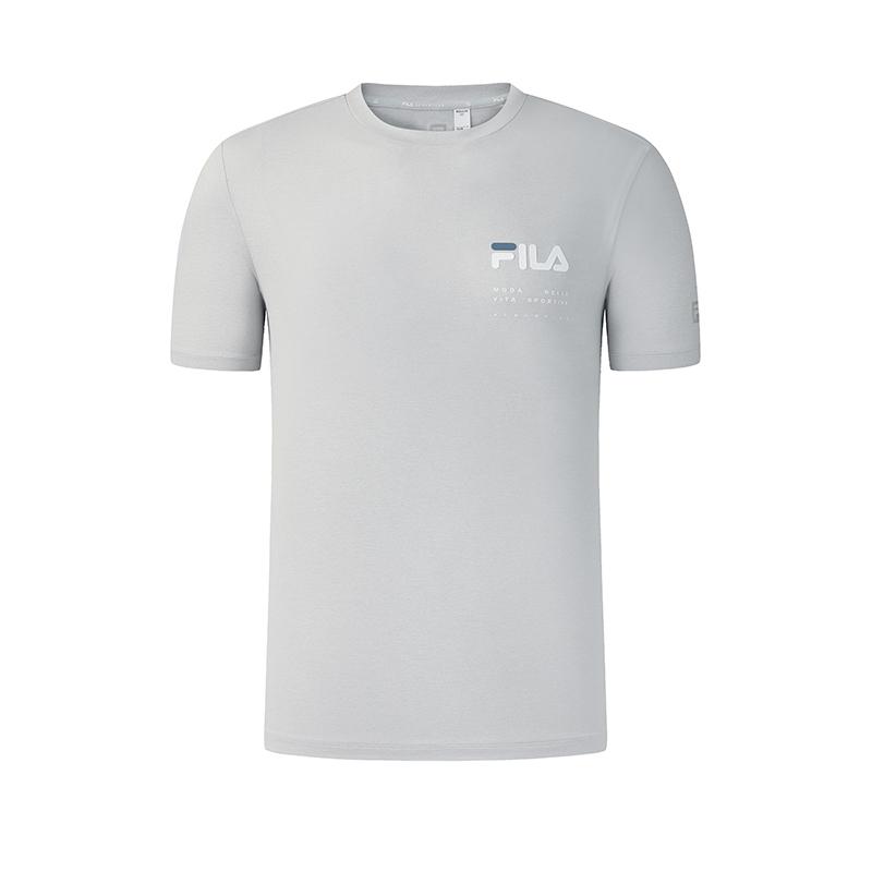 Fila Fitness Minimalist Fashion Casual Versatile Comfortable Skin-Friendly Short Sleeve T-Shirt Men Tops Blue-Mist-Gray A11M521106F-GY
