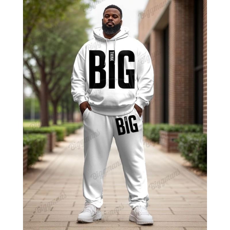 Mens 3D Digital Print Hooded Sweatshirt Jogger Pants Set Sporty Casual Outfit Travel