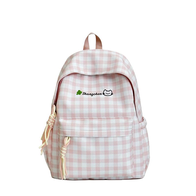 Schooltas Ruitjes Schooltas Vrouwelijke Studenten Veelzijdig Kleine Verse Middelbare Scholieren Rugzak Reisrugzak Trendy Grote Capaciteit Studenten