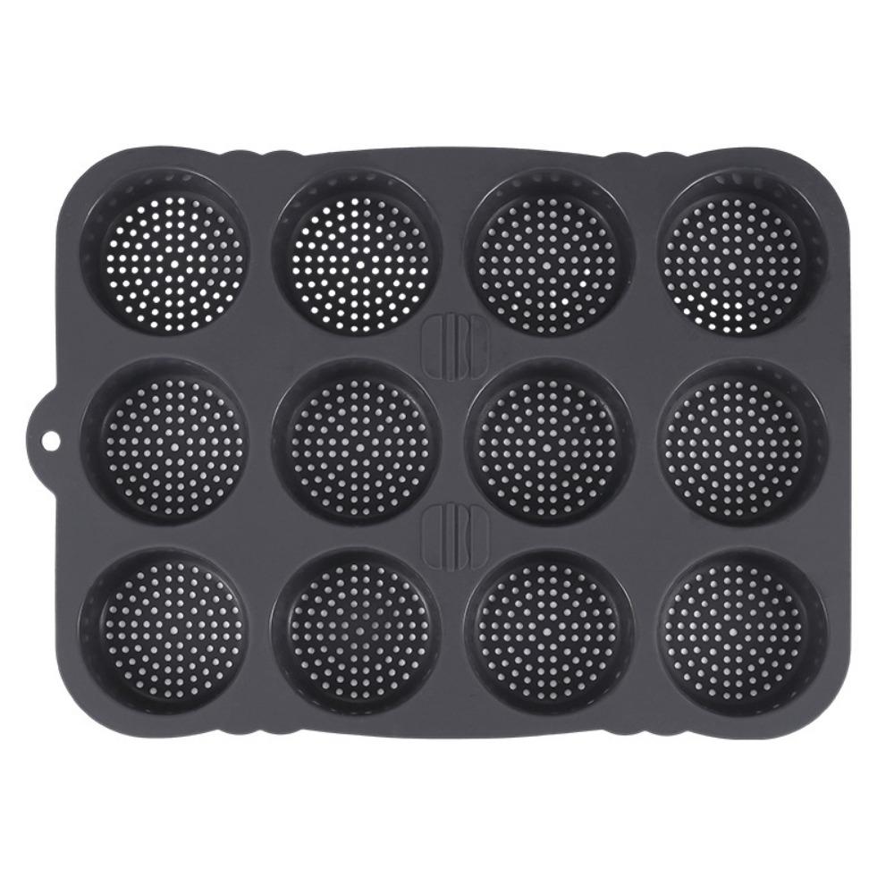

Food Grade Silicone Hamburger Bun Mold Non-Stick Burger Bun Baking Tray Home Baking серый