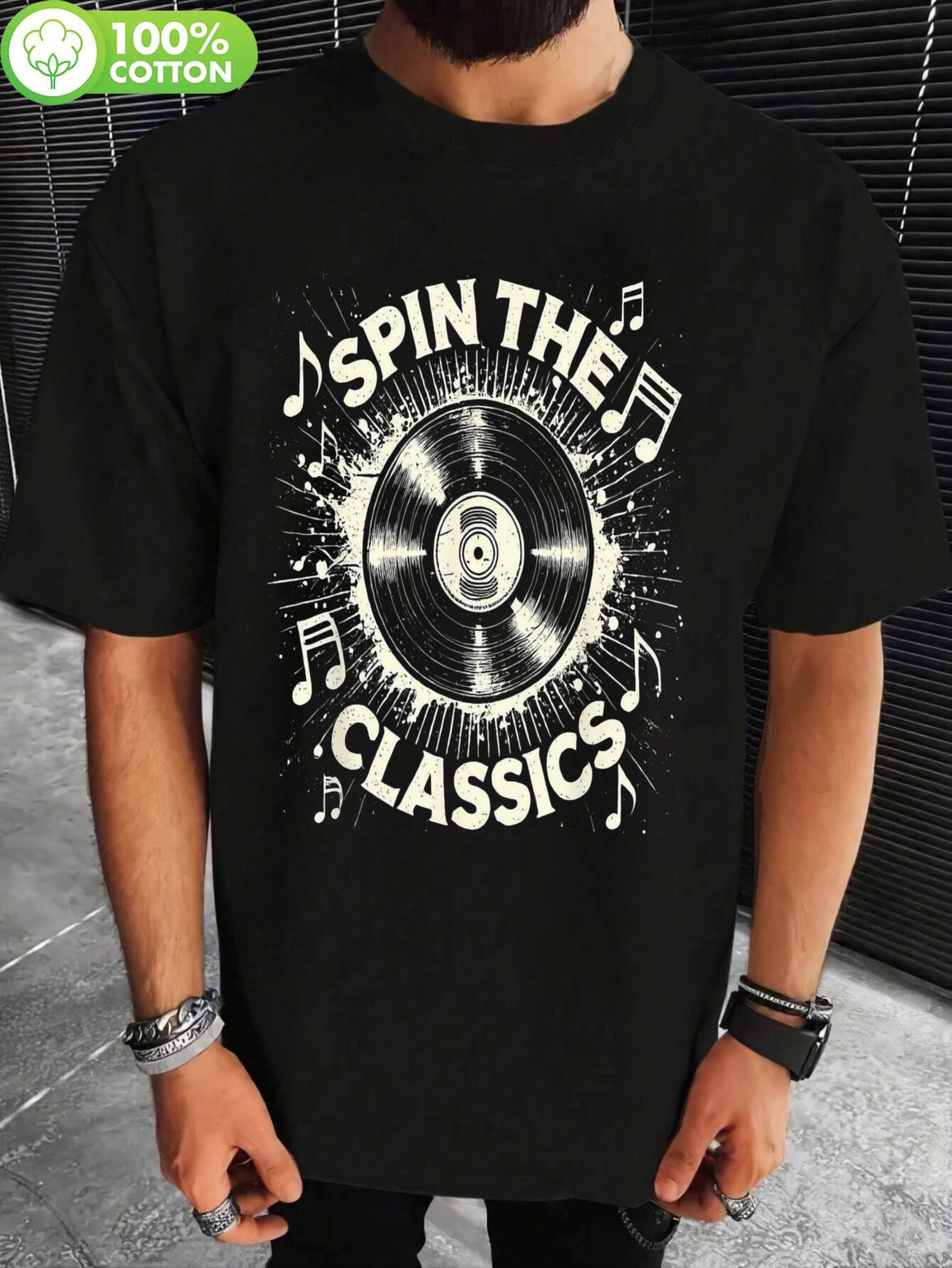 

Vintage Vinyl Record Graphic T-shirt - Spin the Classics Design XXXXL