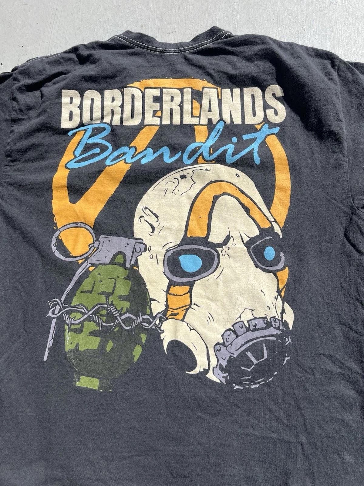 

Men s Borderland Bandits T-Shirt Black Grenade Spell-Out L Art Streetwear Anime S