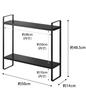 Yamazaki Jitsugyo 1992 Stove Side Rack with Wipeable 2 W50 X D14 X Gap Seasoning Hook Included Bottom, Tiers, Black, Approx. H48.5cm, Tower, Storage,