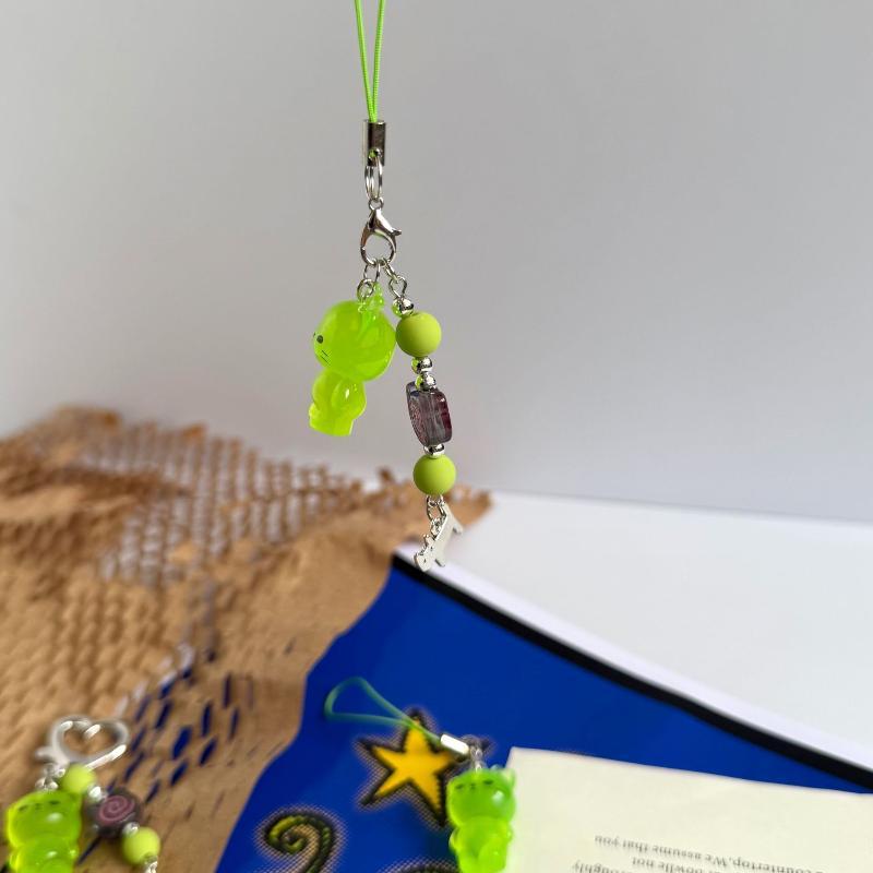 Portachiavi Creativo Luminoso Mini Gatto Alieno Brilla al Buio Per Cinturino del Telefono Ciondoli da Appendere allo Zaino Portachiavi Regali per Donne Uomini