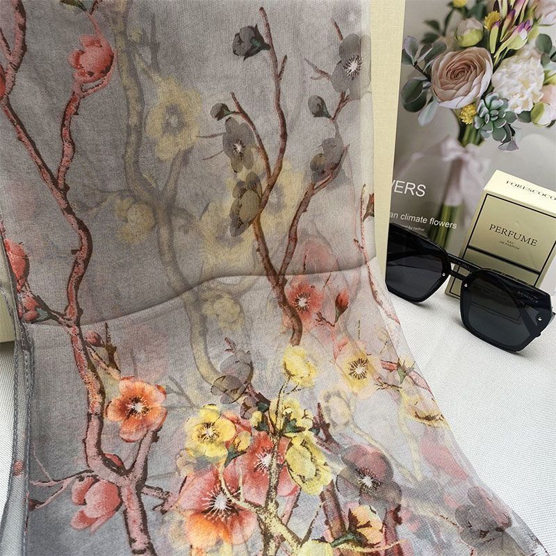 

Летний тонкий шелковый шарф для женщин, высококачественный жоржет, длинный универсальный модный платок-шаль, пляжное полотенце 160-50cm