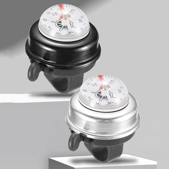 Aluminum Alloy Compass Bike Bell Handlebar Mounted Clear Crisp Loud Sound Universal MTB