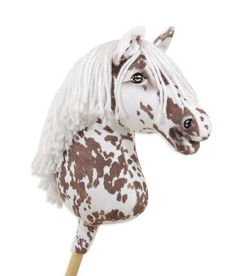 Hobby Horse Großes Premium Steckenpferd - Tarantula Weiß und Braun Mit Weißer Mähne A3