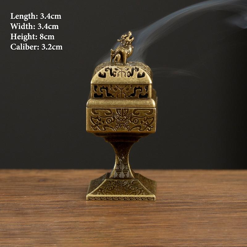 Vintage Alloy Incense Burner Stick Holder Three Legged Hollow Out Mini Sandalwood Censer Incense Burner Home Decoration