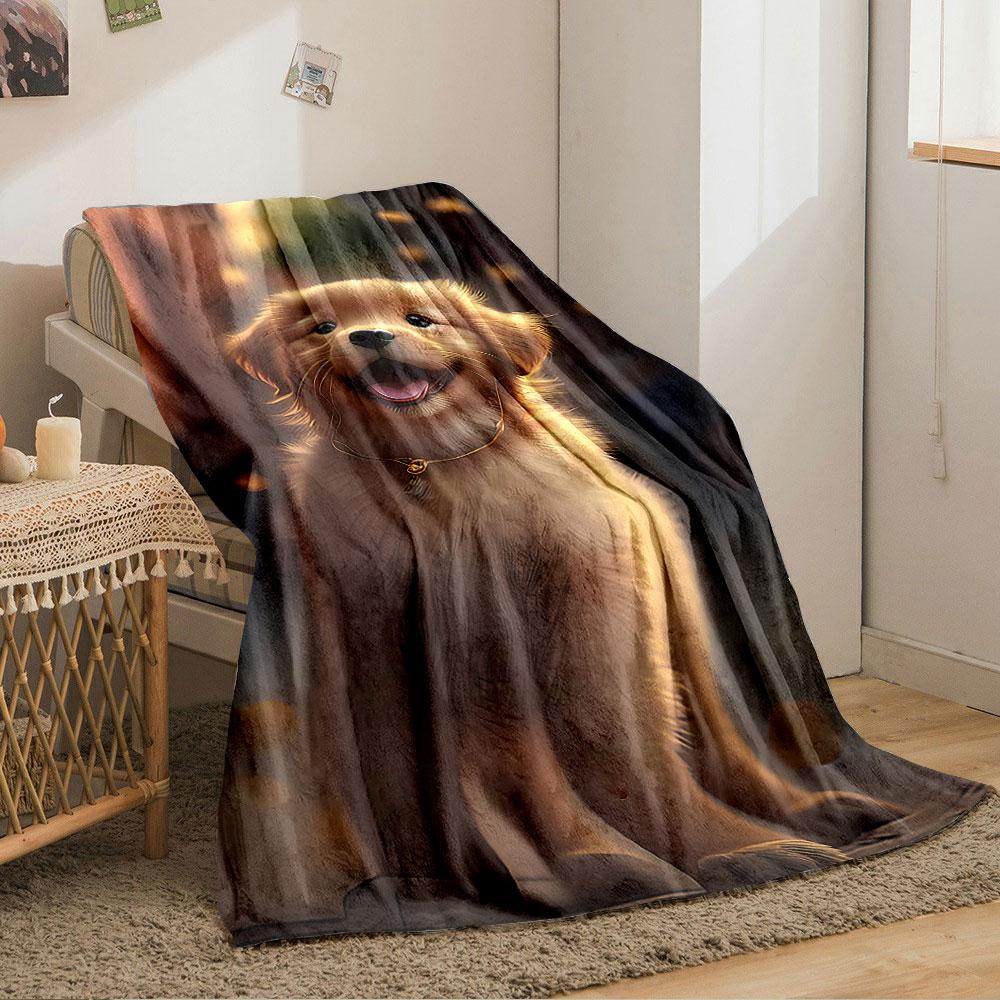 Adorable Golden Retriever Puppy for all seasons blanket lunch break throw gift