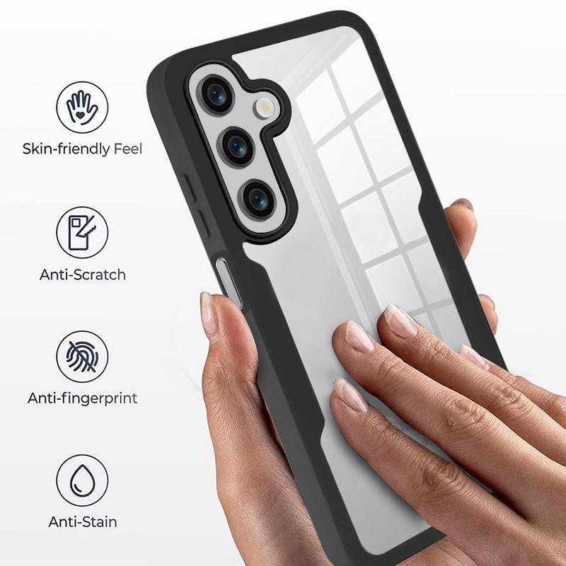 Doppelseitige, durchsichtige Handyhülle für Samsung S25 Ultra A16 A56 A36 A26 A06, 360-Grad-Vollschutz, weicher Silikonrahmen, stoßfeste Stoßstangenabdeckung