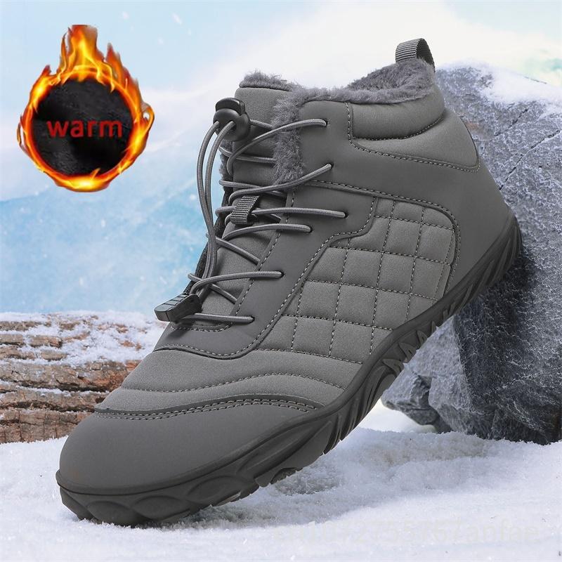 Winter Men's Women's Warm Snow Boots Waterproof Anti Slip Outdoor Hiking Boots Casual Winter Booties Plush Warm Cotton Boots