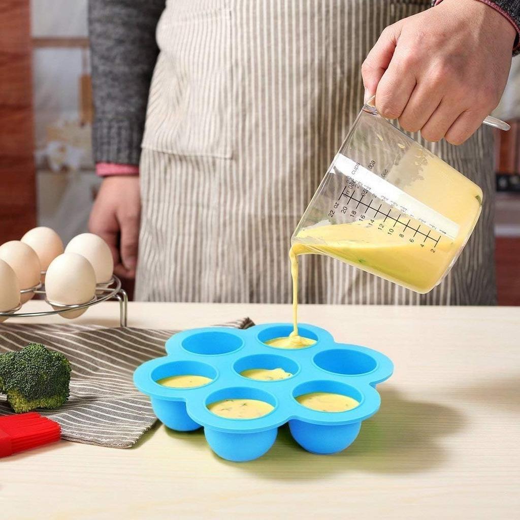 2'li Paket Silikon Yumurta Isırığı Kalıbı Instant Pot Aksesuarları için - Instant Pot 5,6,8 qt Düdüklü Tencereye Uygun Bebek Maması Dondurucu Tepsisi Kapaklı Yeniden Kullanılabilir