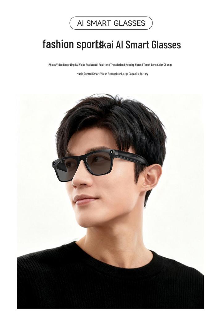 1200W Pixel KI Smart Glasses: Multifunktional Video & Fotografie, Übersetzung, Sprachsteuerung, Farbwechsel, Erkennung