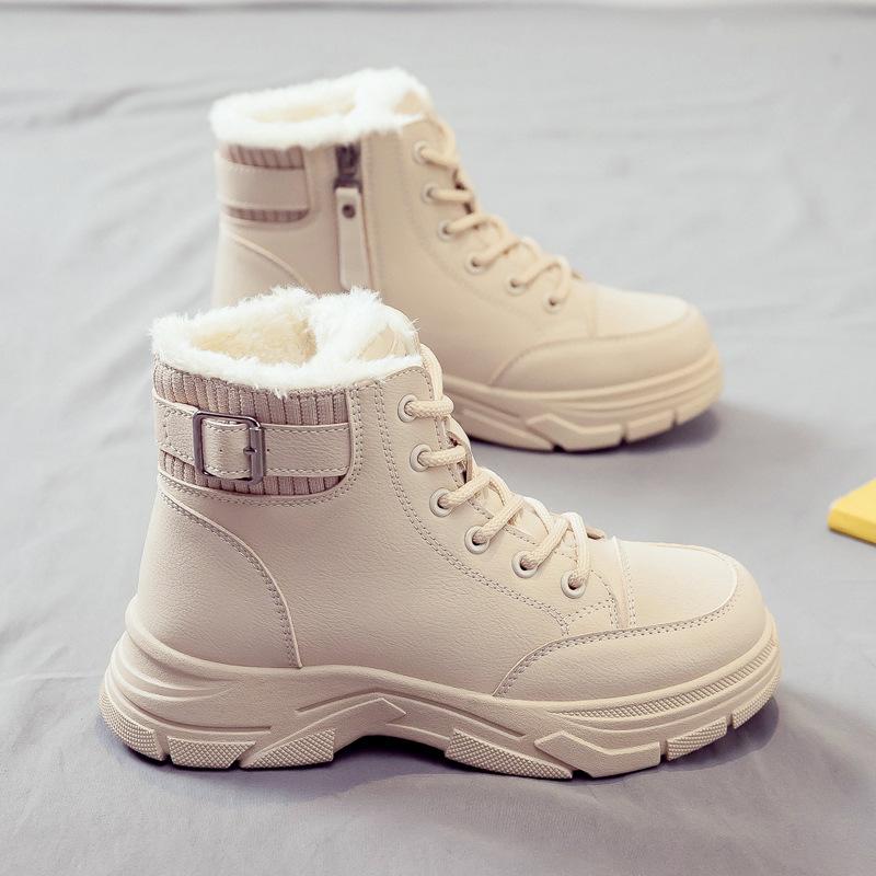 22 autumn and winter large size winter new snow boots short boots thermal cotton shoes velvet Martin boots 35