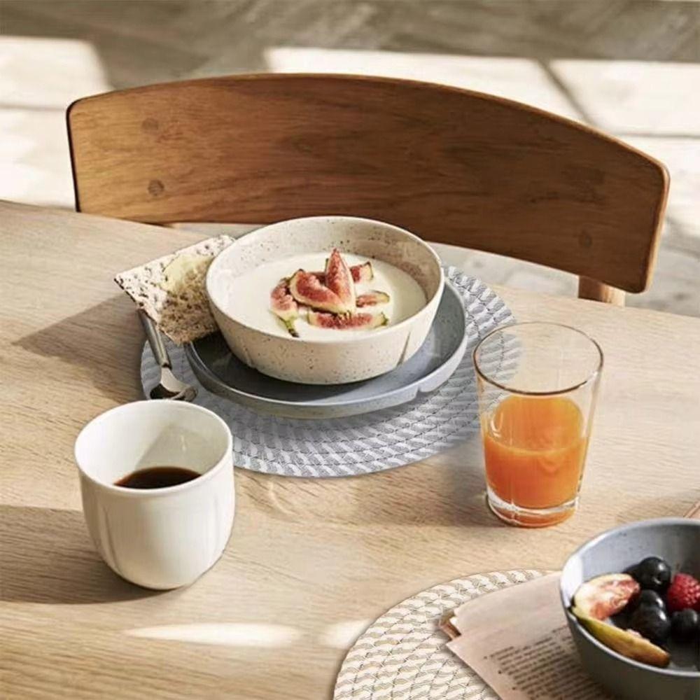 4Pcs Large Table Placemats Set 18-33cm Hot Pads Modern Woven Pot Holders  Kitchen Use
