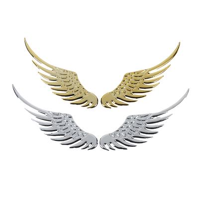 1 Pair Fashion Metal Stickers 3D Wings Car Sticker Car Motorcycle Accessories Gold/silver Car Styling