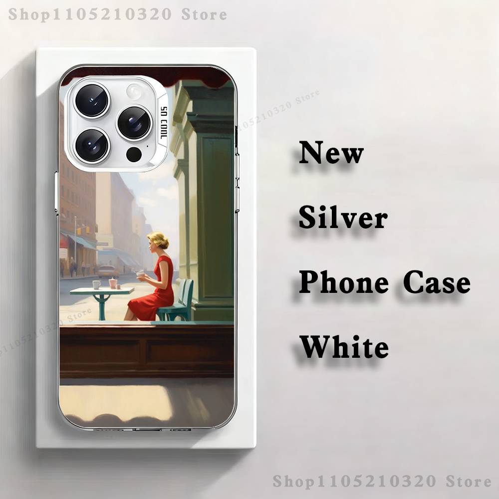 E-edward H-hopper Art Phone Case For iPhone 17,16,15,14,13,12,11,Pro,XS,Max,Plus,Mini,SE4,E White Matte Shockproof Cover
