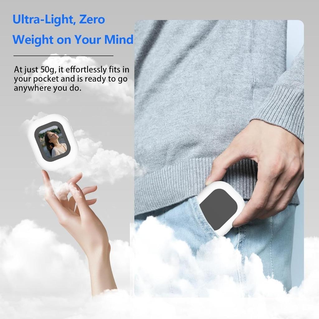 Mini Phone Vlog Selfie Monitor Screen Wireless/Wired Magnetic Back Camera Monitor for iPhone/Android Built-in Speaker