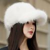 Ladies Hat Winter Hairy Imitation Mink Baseball Cap Ladies Foreign Style Winter Thick Thermal Cap