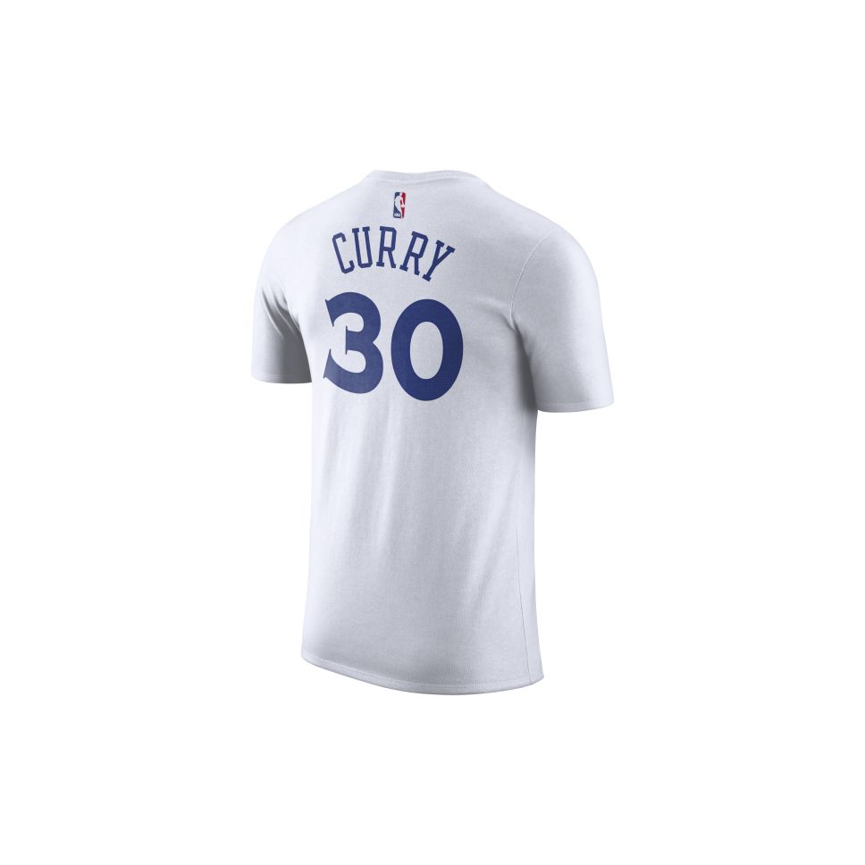 Nike Golden State Warriors NBA Solid Crew Neck T-Shirt Featuring Stephen Curry Men Tops White 870775-102