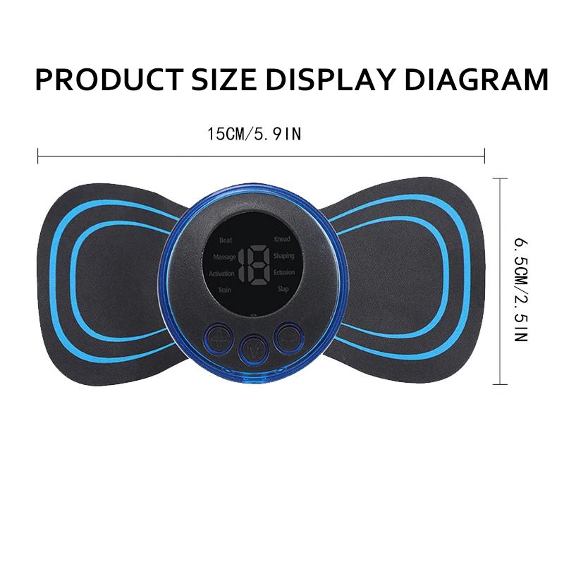 8 Mode LCD Display EMS Neck Stretcher Electric Massager Patch Pulse Muscle Stimulator Portable Relief Pain mini massager