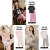 Pure Cotton Summer Sleepwear Set For Women With Chest Padding And Breathable Short Sleeve Long Pants For Home And Outdoors