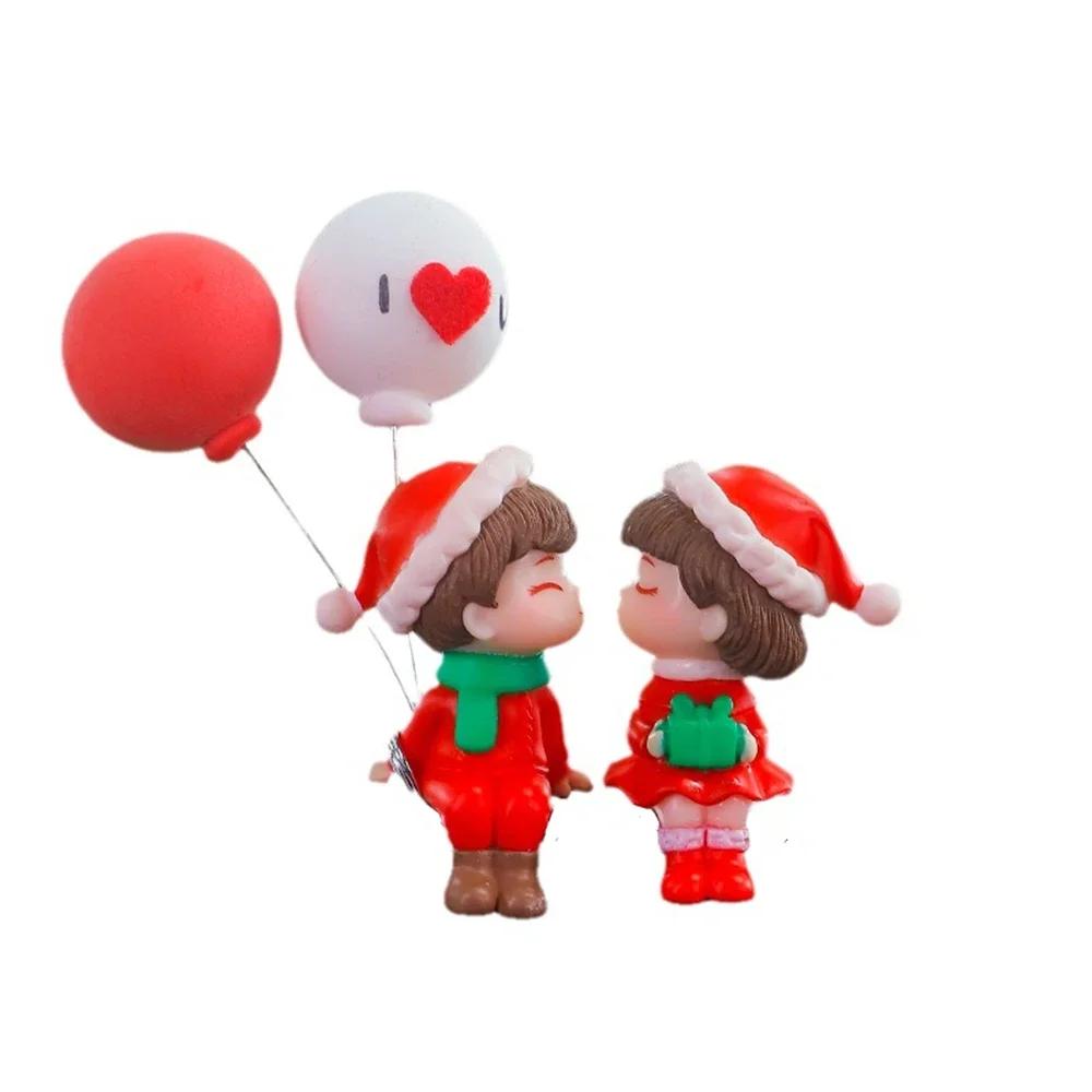 

New Car Decoration Cute Cartoon Balloon Couples Action Figure Figurines Auto Interior Accessories for Christmas Girls Gifts