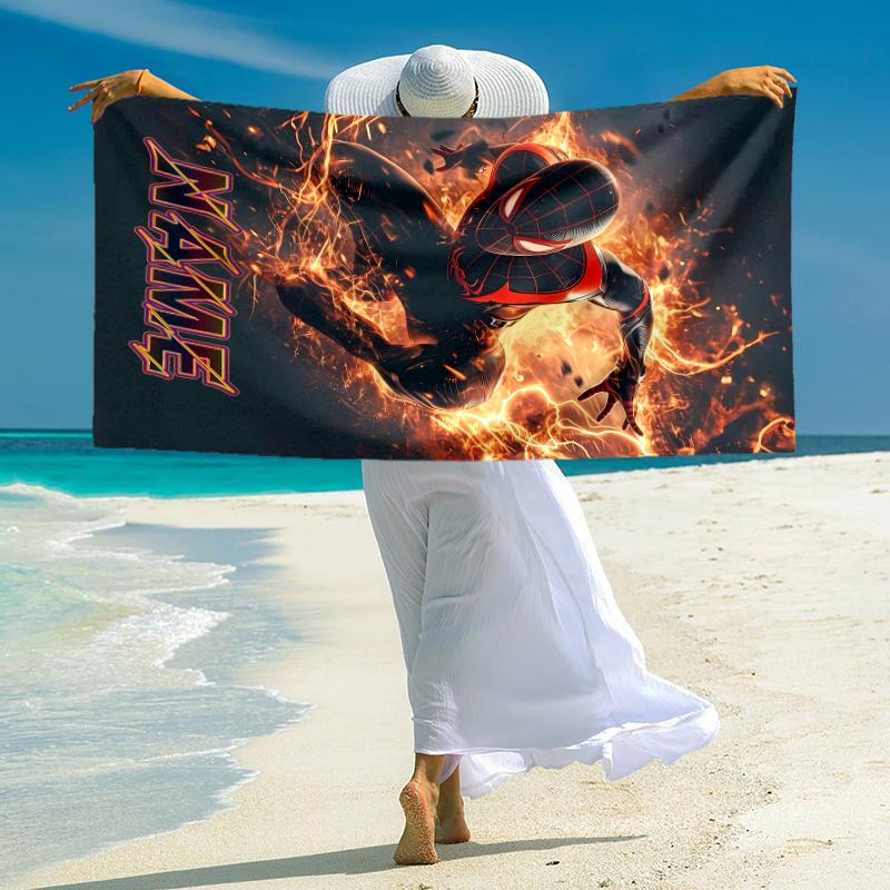 Personalized "Spider-Man: Spider-Verse" Beach Towel Microfiber Beach Towel Thin Absorbent for Beach Swimming Yoga Bath Sports. 0910240