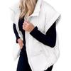 Stylish European & American Women's Solid Color Zipper Pocket Cotton Vest - Stand Collar, Trendy Commuting Jacket